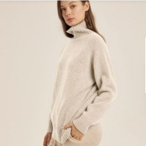 Funnel Neck Yak Wool Sweater (Ivory/Cream) - Nap Loungewear